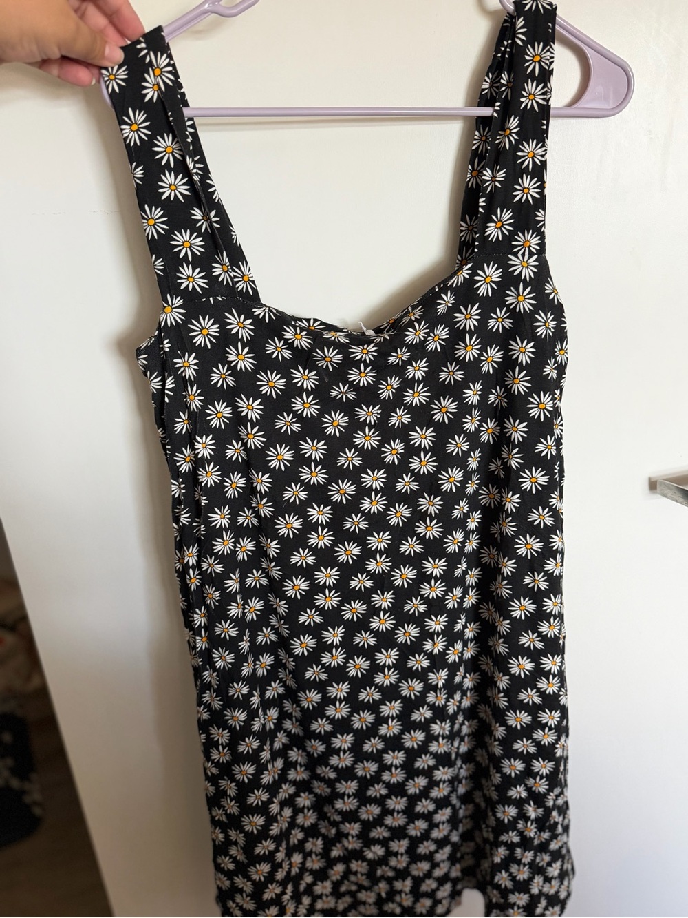 Ava Sky Black Daisy Print Mini Dress